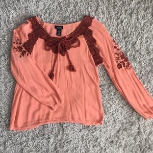 Coral long sleeve T-shirt